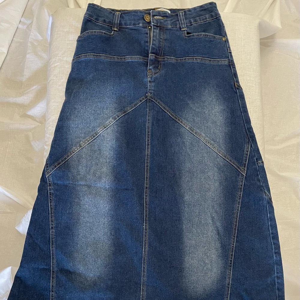 Alsharifa Size 6 Denim Jean Maxi Skirt